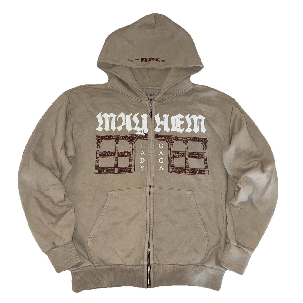 Lady Gaga Opera Haus Hoodie M Beige Full Zip Mayhem Ball 2025‎ Merch NEW *spots